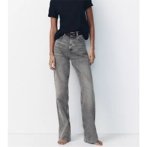 Zara Gray Flare & Wide Leg Jeans